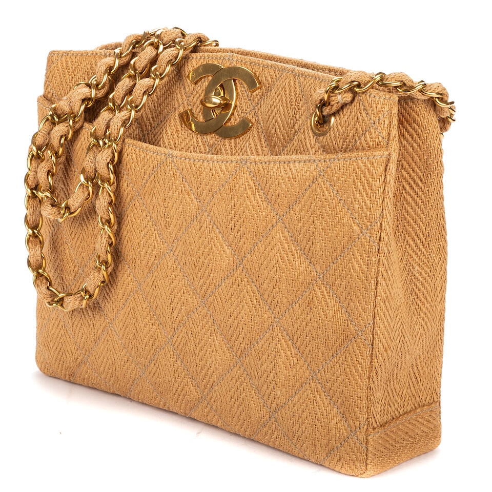 Chanel, circa 1994. Rare sac en raphia beige. Chanel, circa 1994. A rare beige raffia bag. - 2