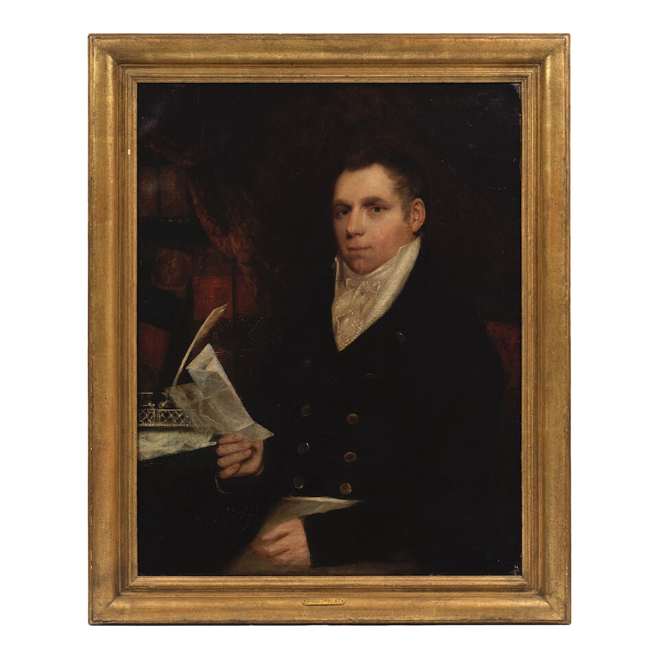 Circle of John Opie R.A. (Trevellas 1761-1807 London) Portrait of Edward Jackson, seated at his ... - 2
