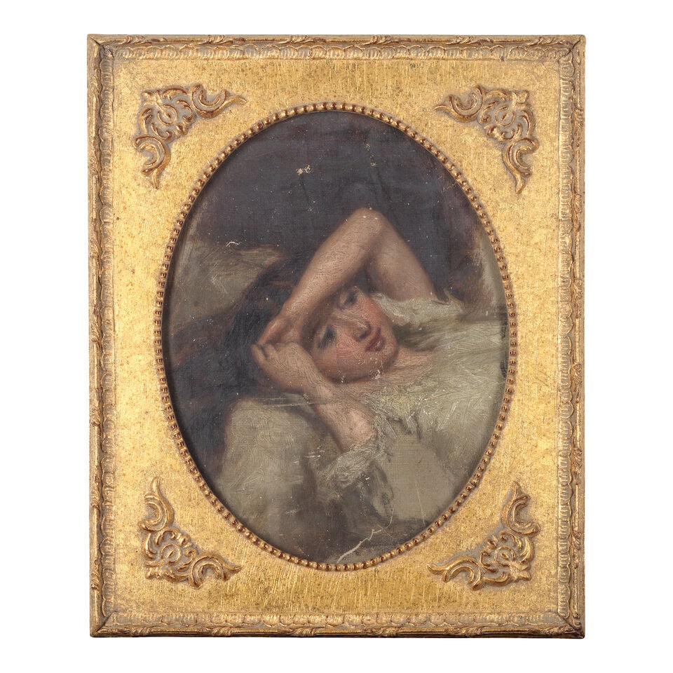 Circle of William Etty, RA (British, 1789-1849) Young woman and a baby together with a little gi... - 7