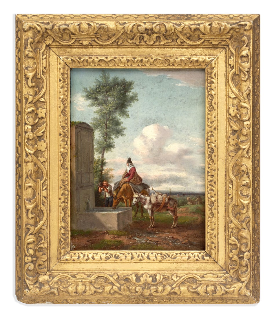 Nicolas-Louis-Albert Delerive (Lille 1755-1818 Lisbon) The halt at the well - 2