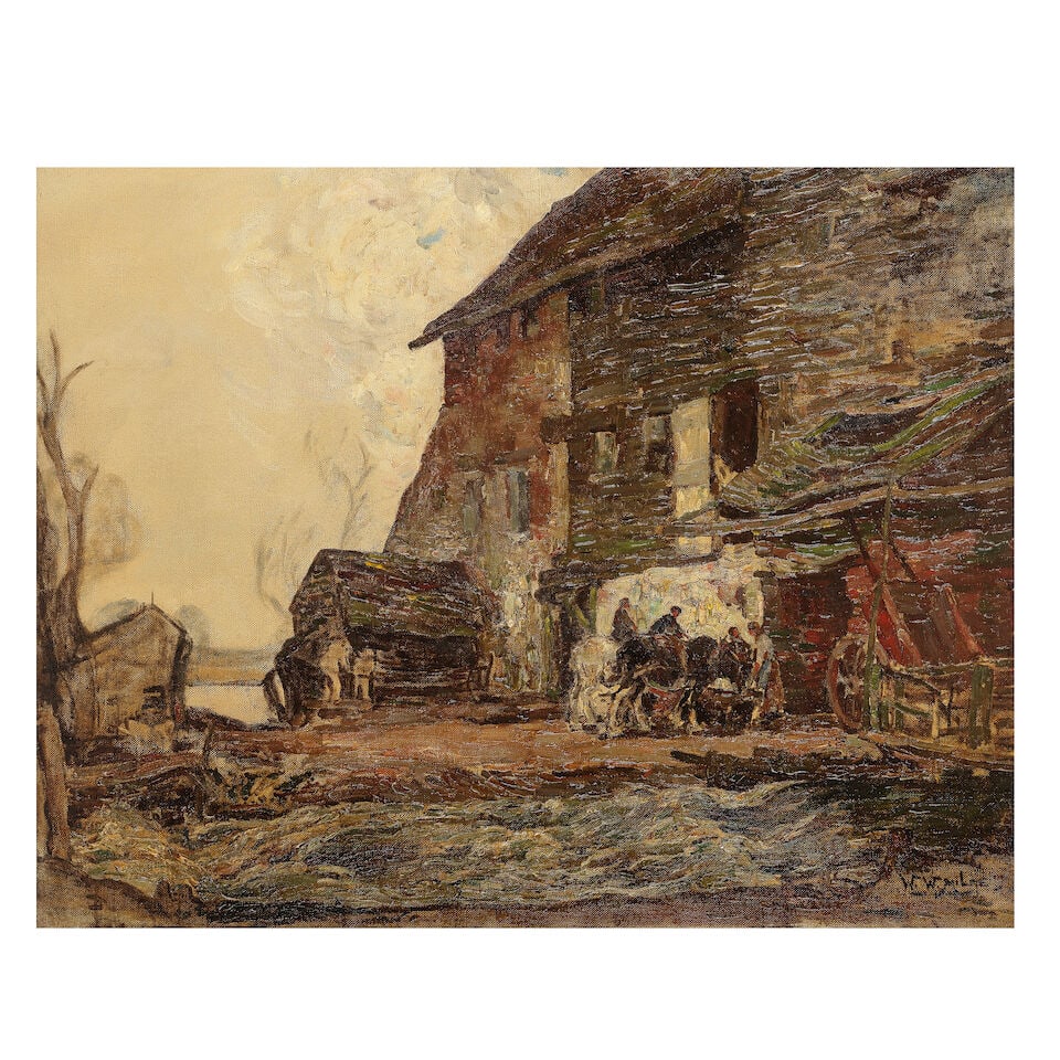 William Watt Milne (British, 1865-1949) Houghton Mill, St Ives (1 of 3)