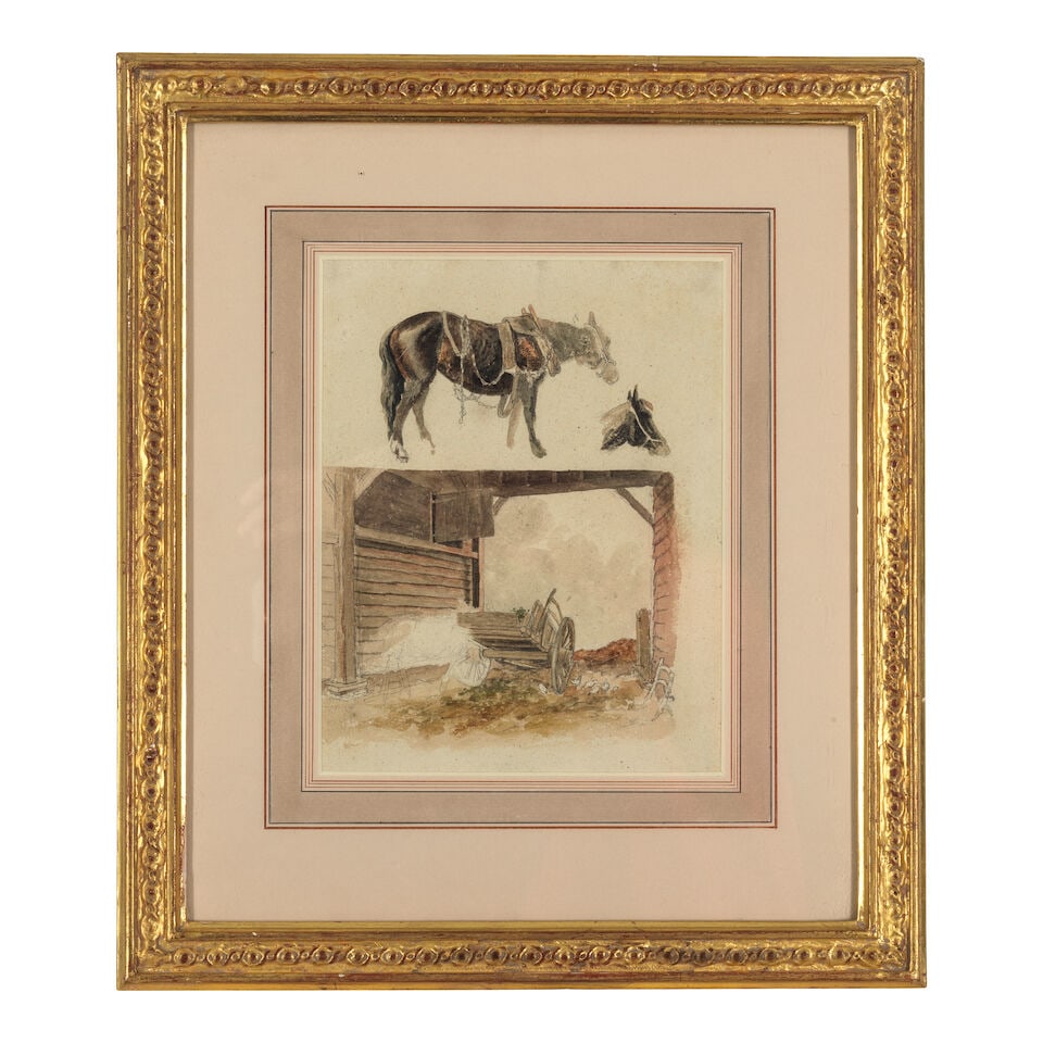 Robert Hills, OWS (British, 1769-1844) Rustic sketches, a pair 15.6 x 18.8cm (6 1/8 x 7 3/8in).... - 2