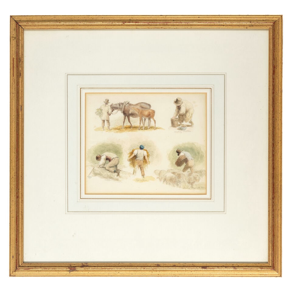 Robert Hills, OWS (British, 1769-1844) Rustic sketches, a pair 15.6 x 18.8cm (6 1/8 x 7 3/8in).... - 4