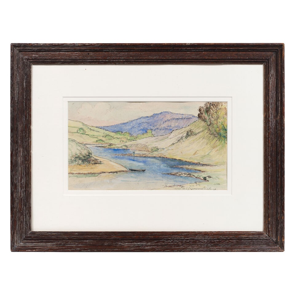 Samuel John Lamorna Birch RA RWS RWA (British, 1869-1955) Fisherman on a highland river - 2