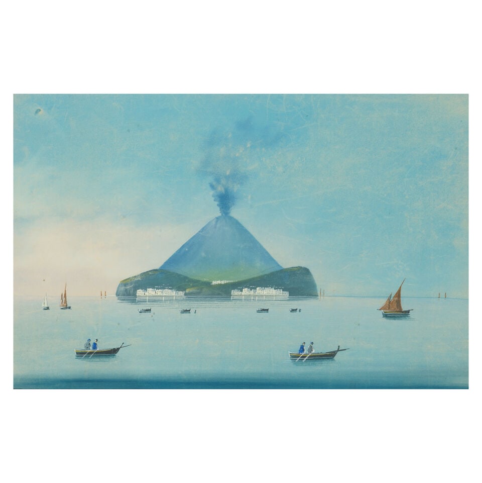 Neapolitan School, late 19th/early 20th Century A view of Stromboli, Italy (1 of 3)