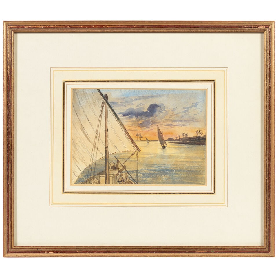 Circle of Edward Lear (British, 1812-1888) Sunset on the Nile - 2