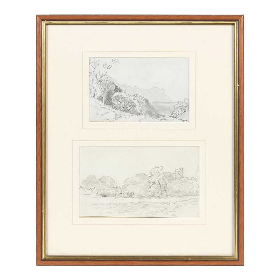 Edmund Morison Wimperis (British, 1835-1900) Landscape with distance castle, probably Harlech; H... - 2
