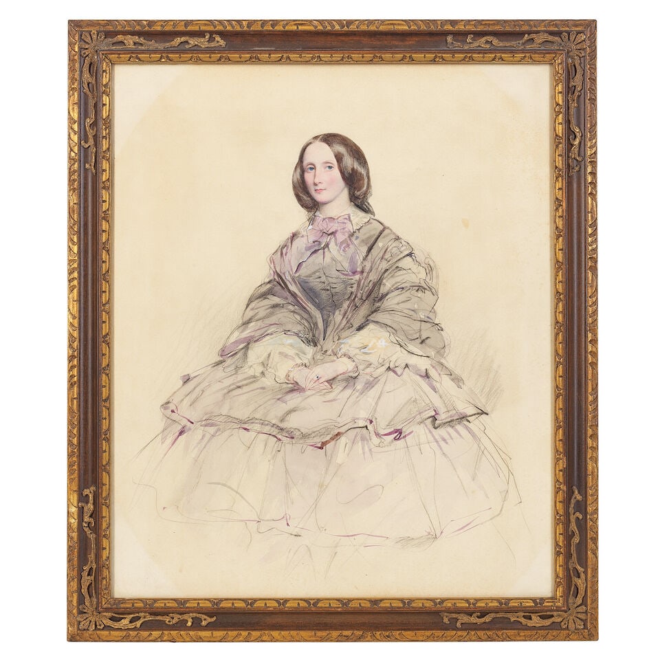 Attributed to Franz Xaver Winterhalter (German, 1805-1873) Portrait of a lady, thought to be the... - 3