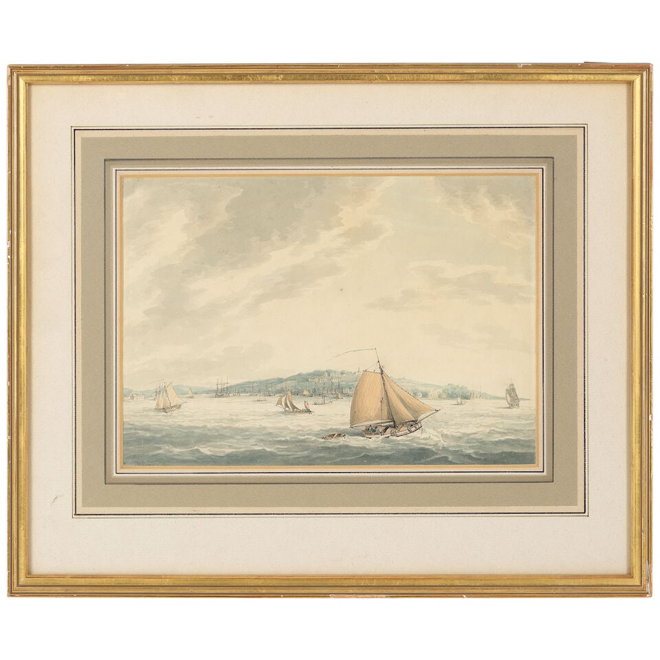 Samuel Howitt (British, 1756-1822) A view of Cowes from the Solent - 2