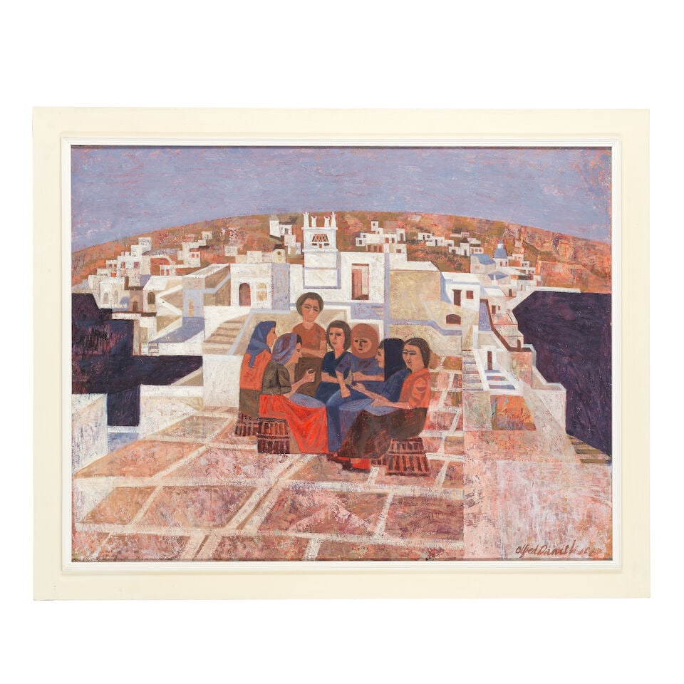 Alfred Daniels R.W.S., R.B.A. (British, 1924-2015) The women of Thira - 2