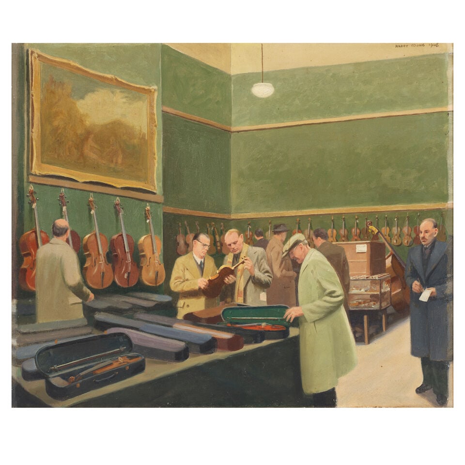 Harry Young A musical instrument sale 50.6 x 60.9 cm. (20 x 24 in.) (1 of 3)