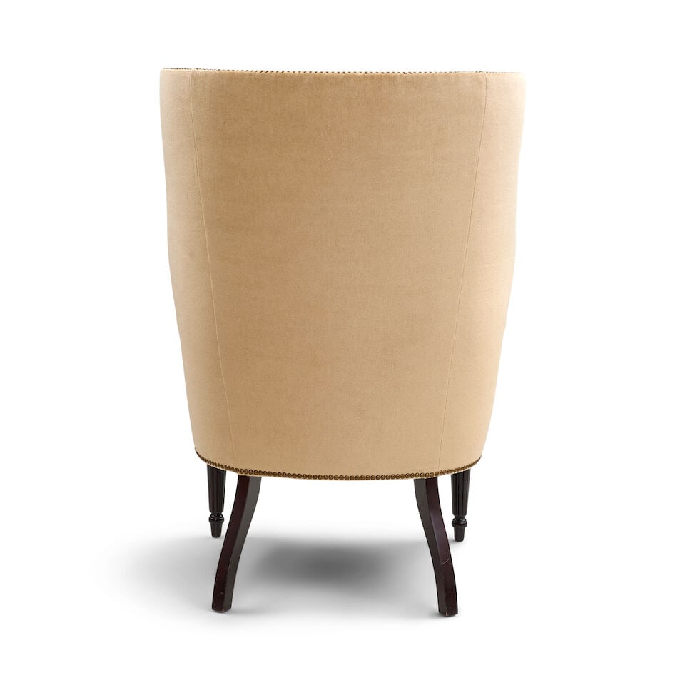 VICTORIA HAGAN FOR HOLLY HUNT 'EMMA' WINGBACK CHAIR United States, circa 2005, Holly Hunt velvet... - 2