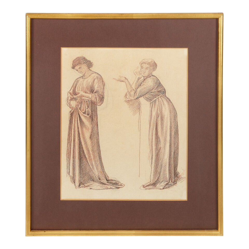 William de Morgan (British, 1839-1917) Two studies of figures in drapery - 4