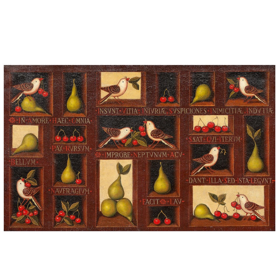 Studio of Miguel Canals (Spanish, 1925-1995) Still life with pears, cherries and birds - 2