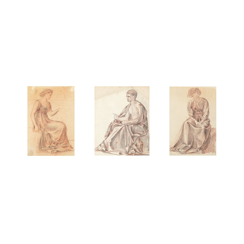 William de Morgan (British, 1839-1917) A group of six figure studies - 3