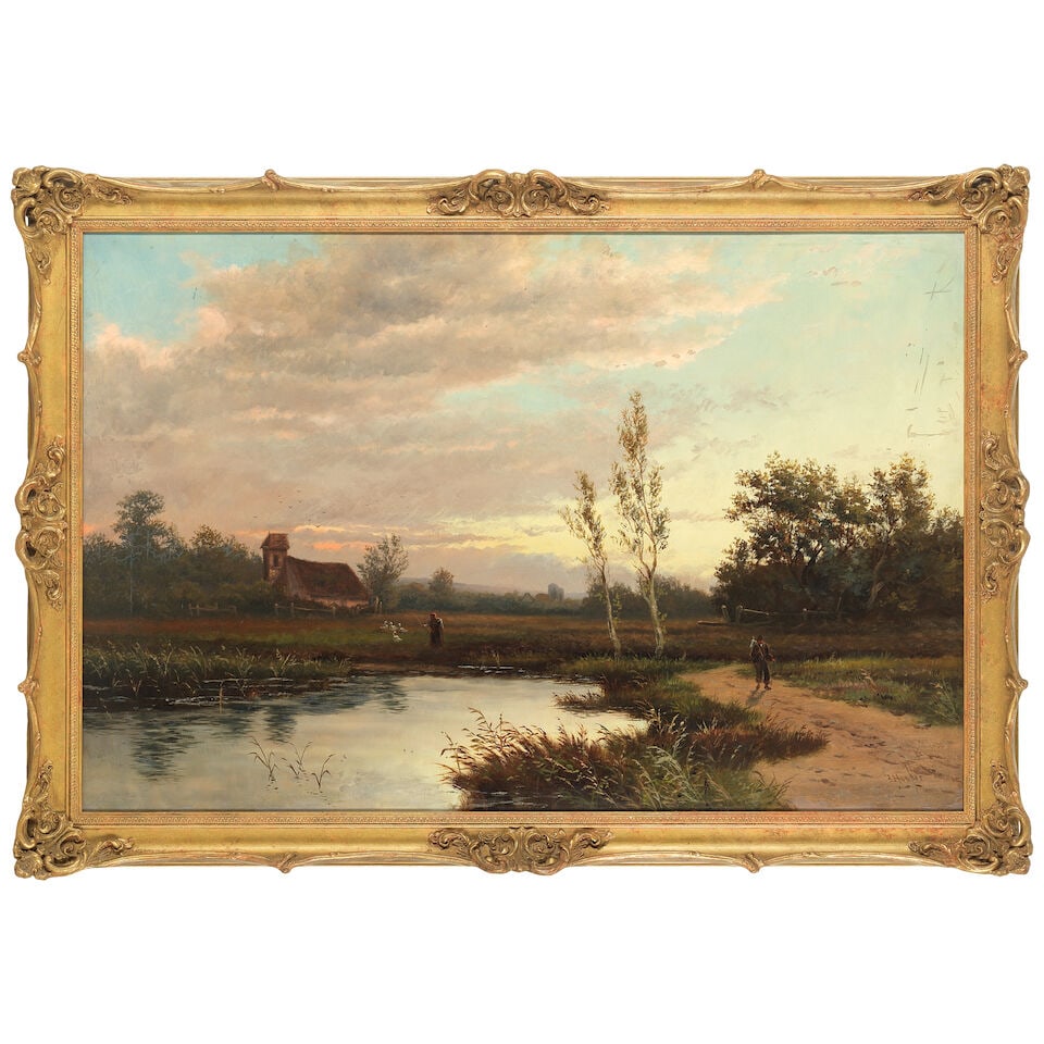 John Horace Hooper (British, fl.1885-1899) Evening on the river Ouse, York - 2