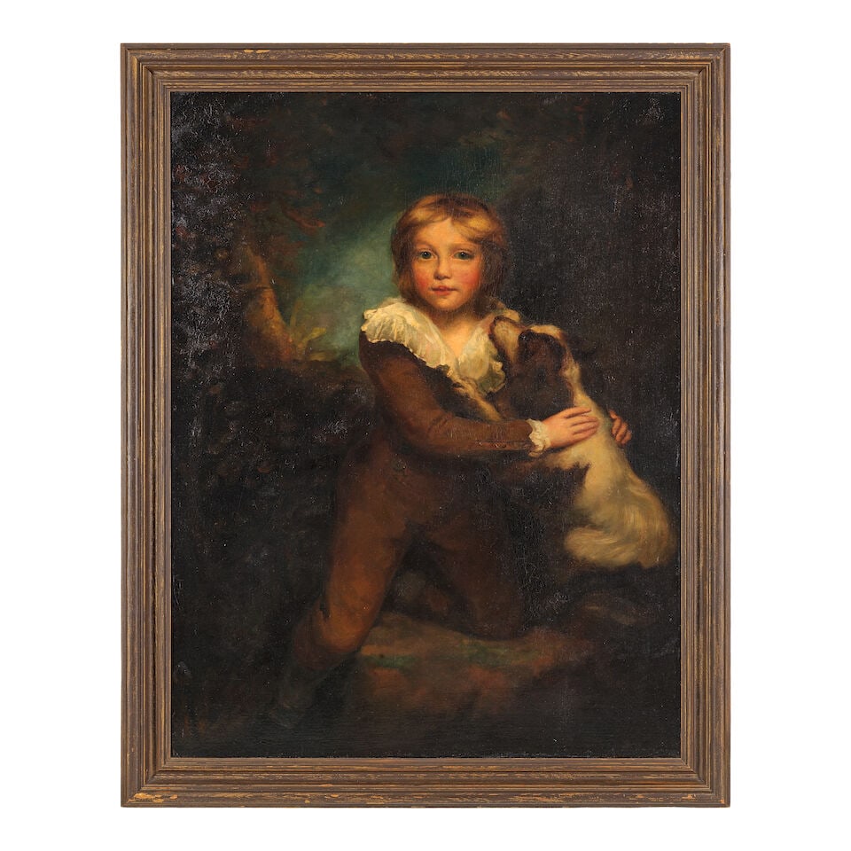 English School, late 18th Century Portrait of a young boy with a dog, full length - 2