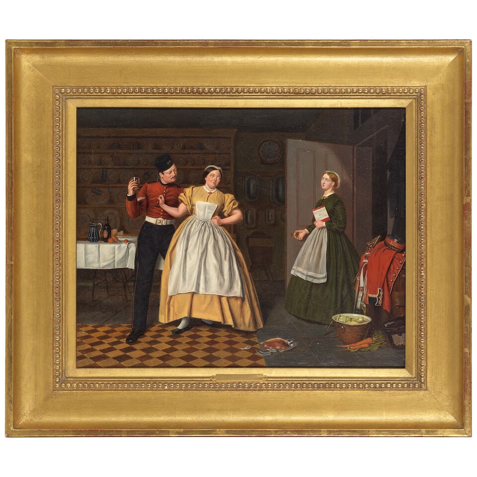 Bledwin Dowling (British, 19th Century) Courting in the kitchen - 2