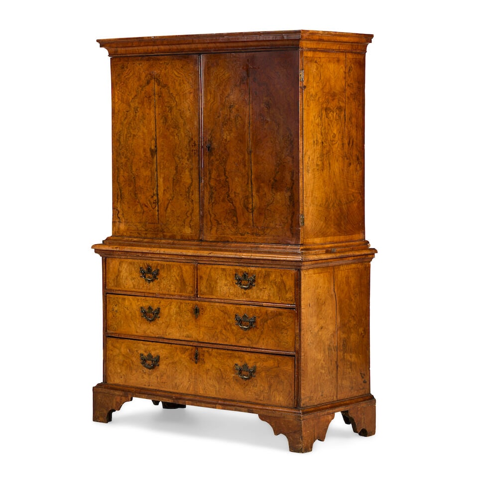 A Queen Anne figured walnut and featherbanded cabinet on chest Circa 1710, possibly by John Coxed - 2
