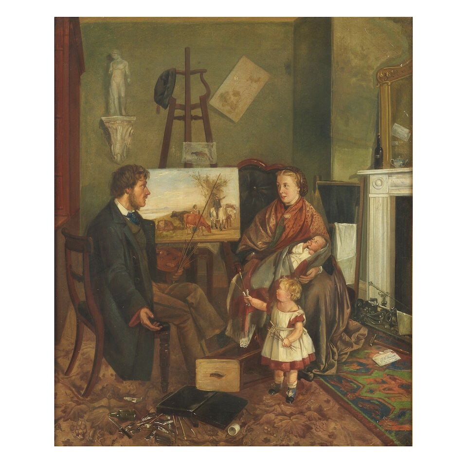 M. C. Hunt (British, 19th Century) The painting lesson (1 of 3)