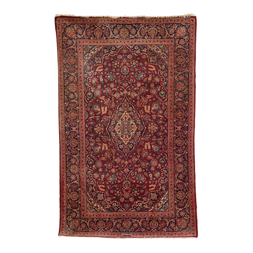 A pair of early 20th century signed Kashans Central Persia, circa 1920 Approx 210cm x 135cm - 2