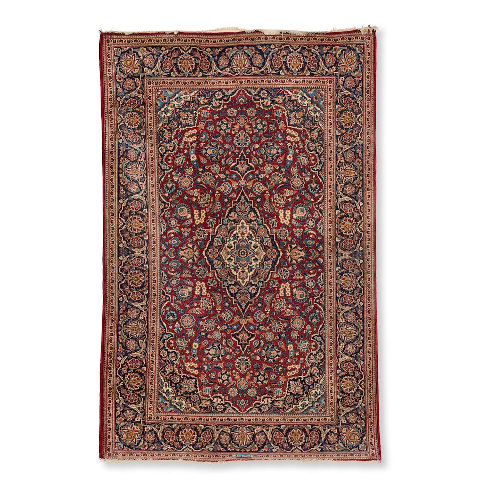 A pair of early 20th century signed Kashans Central Persia, circa 1920 Approx 210cm x 135cm - 3