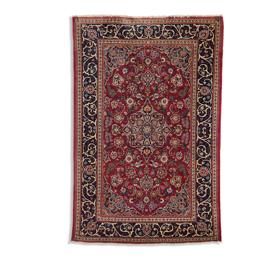 A pair of Kashan carpets Central Persia Approx 206cm x 130cm - 2