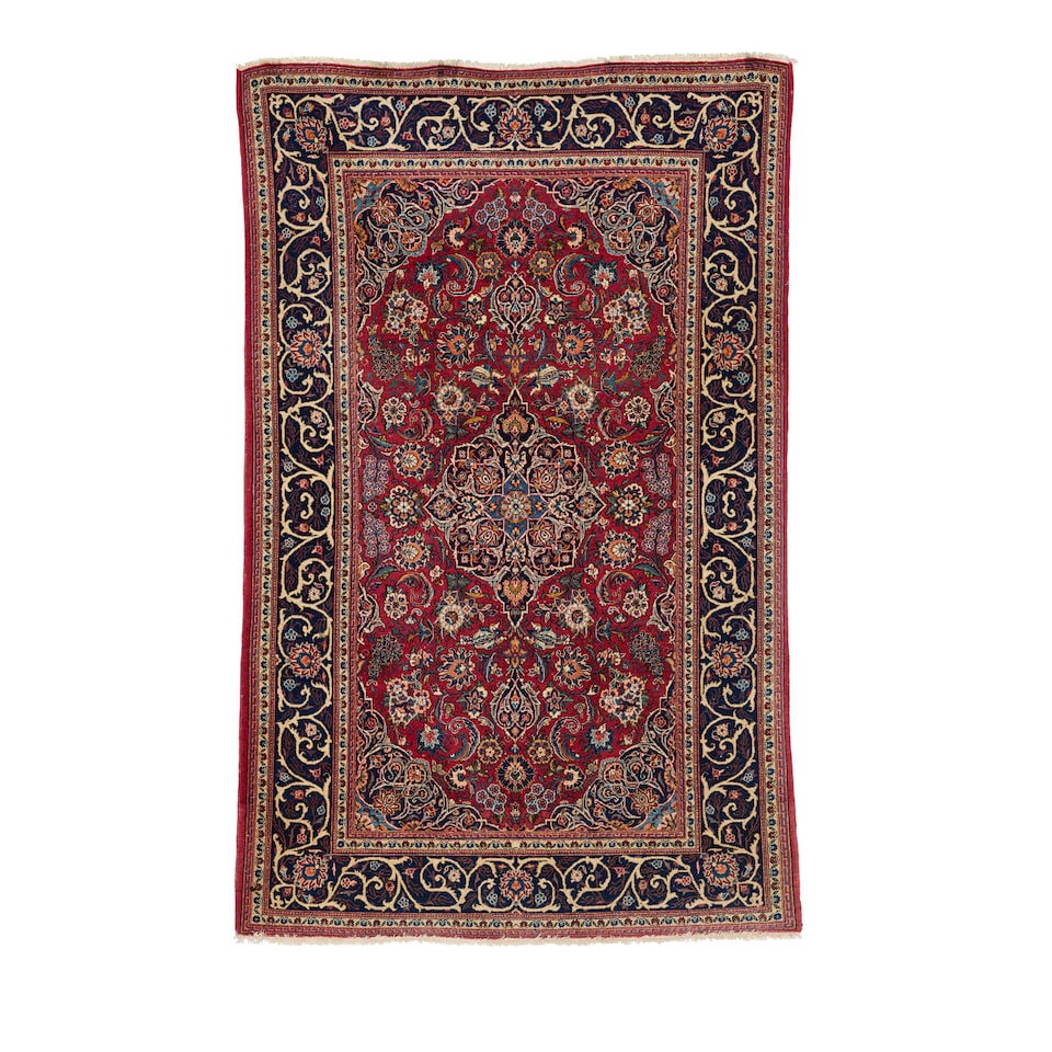A pair of Kashan carpets Central Persia Approx 206cm x 130cm - 3