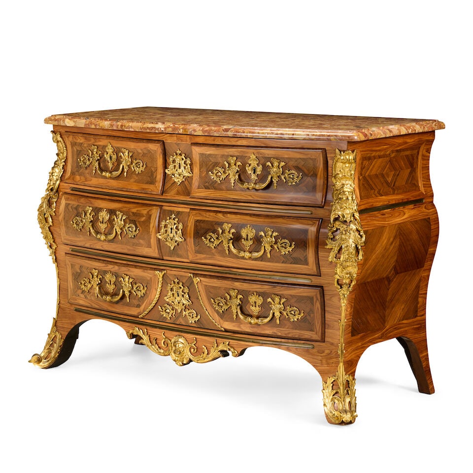 A Regence ormolu mounted rosewood and tulipwood commode Circa 1730 but extensively or fundamenta... - 3