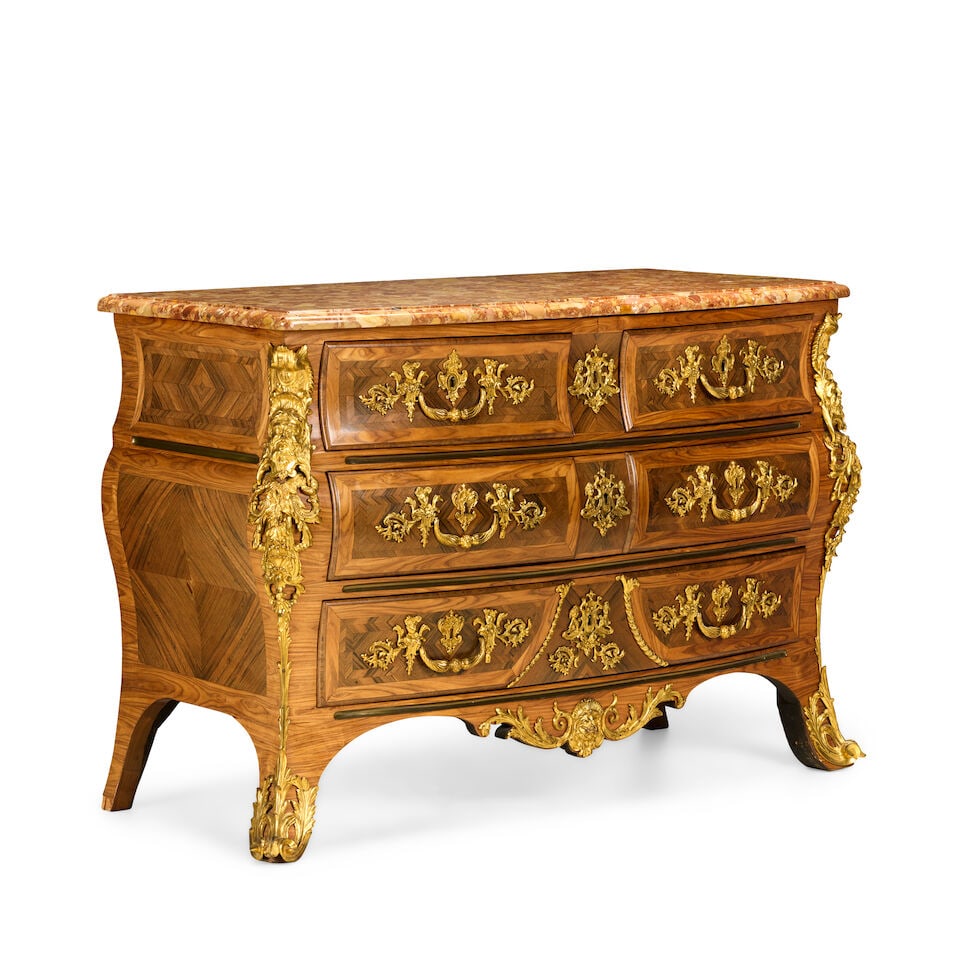 A Regence ormolu mounted rosewood and tulipwood commode Circa 1730 but extensively or fundamenta... - 4