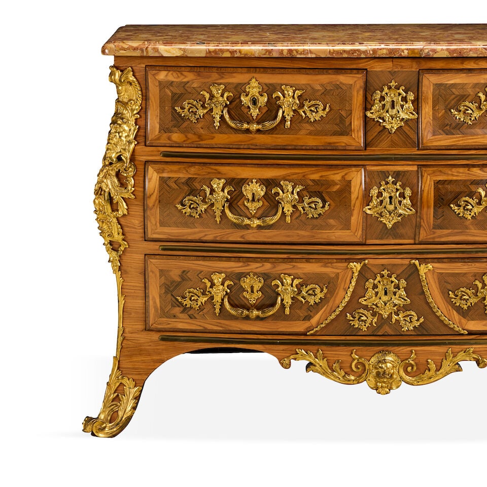 A Regence ormolu mounted rosewood and tulipwood commode Circa 1730 but extensively or fundamenta... - 5