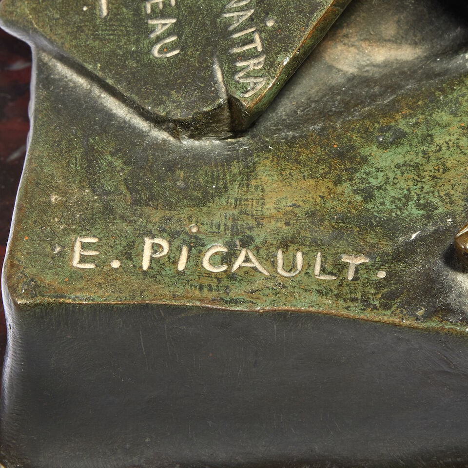 Emile Picault (French, 1833-1915): A patinated bronze of Post Pugnam - 2