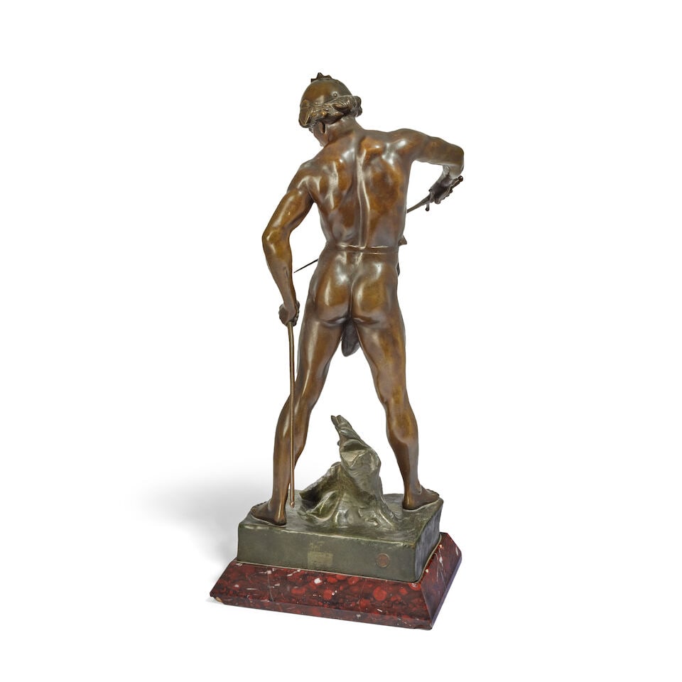 Emile Picault (French, 1833-1915): A patinated bronze of Post Pugnam - 3
