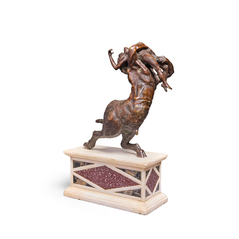 An Italian patinated bronze group of a minotaur and a maiden - 4