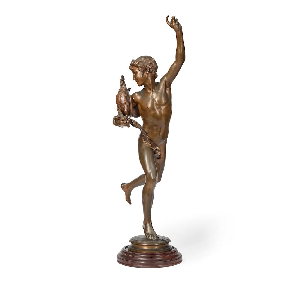 Jean Alexander Joseph Falguière (French, 1831-1900): A patinated bronze figure of Vainqueur... - 4