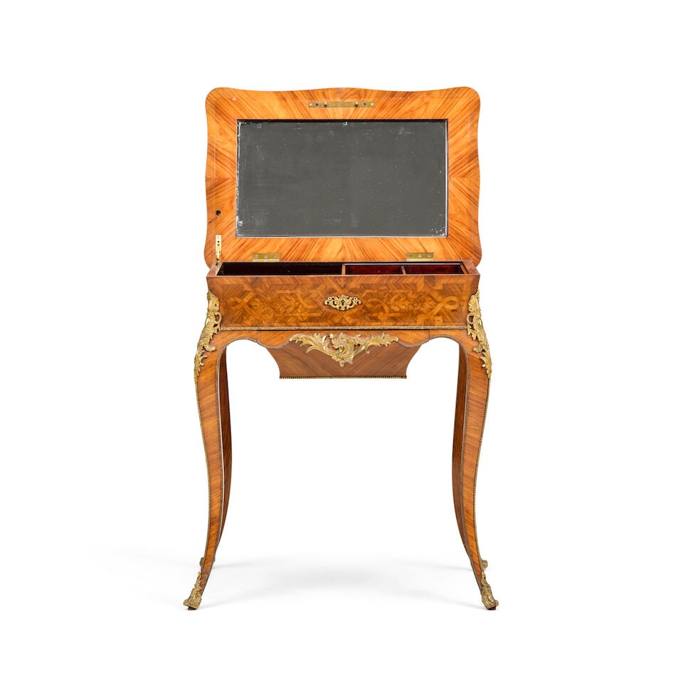 A French mid 19th century ormolu mounted tulipwood, ebonised, stained sycamore and fruitwood mar... - 5