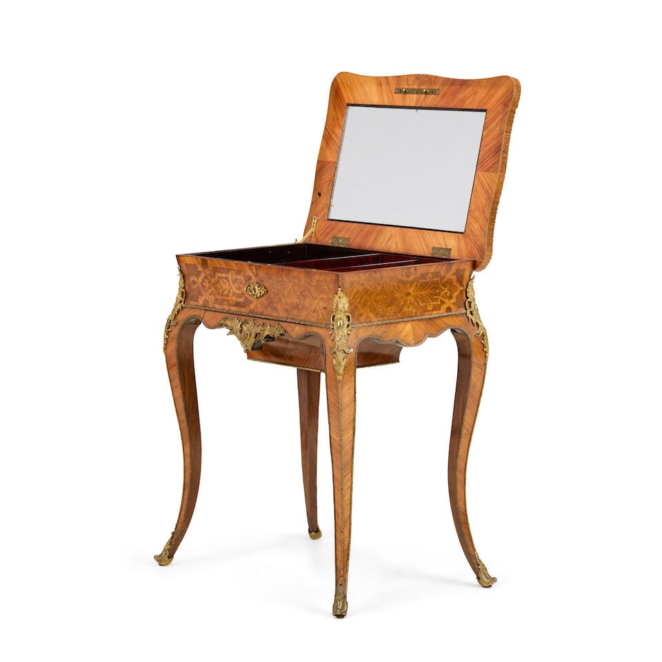A French mid 19th century ormolu mounted tulipwood, ebonised, stained sycamore and fruitwood mar... - 7