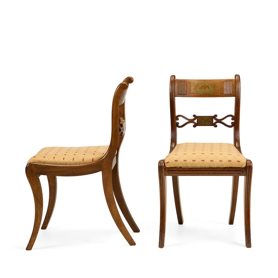 A set of ten Regency mahogany and brass inlaid dining chairs Circa 1815 (10) - 2