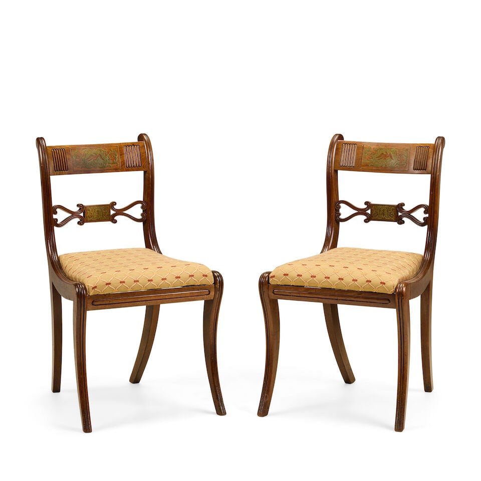 A set of ten Regency mahogany and brass inlaid dining chairs Circa 1815 (10) - 3