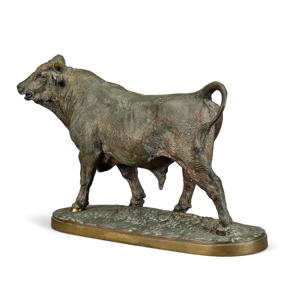 After Isidore Jules Bonheur (French, 1827-1901): A large gilt and patinated bronze model of Taur... - 3