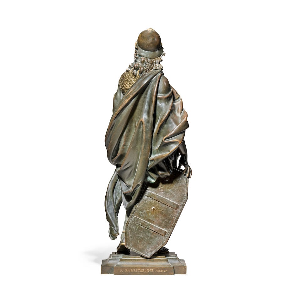 A late 19th century patinated and parcel gilt bronze figure of Minerva Cast by F.Barbedienne et... - 2