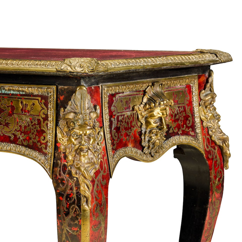 A small early Victorian ormolu mounted tortoiseshell and engraved brass 'Boulle' marquetry and e... - 2