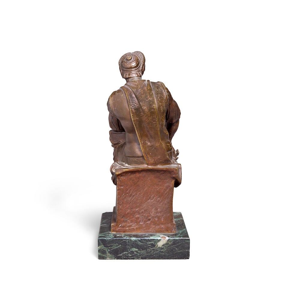 After Michelangelo (Italian, 1475-1564): A French patinated bronze figure of Lorenzo de Medici - 4
