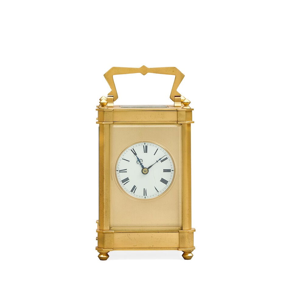 A late 19th century miniature skeleton timepiece together with a similar period French gilt bras... - 7