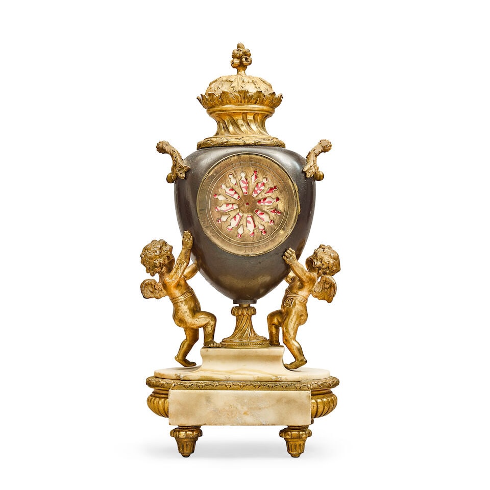 A late 19th century gilt and patinated bronze figural mantel clock In the Louis XV style - 2