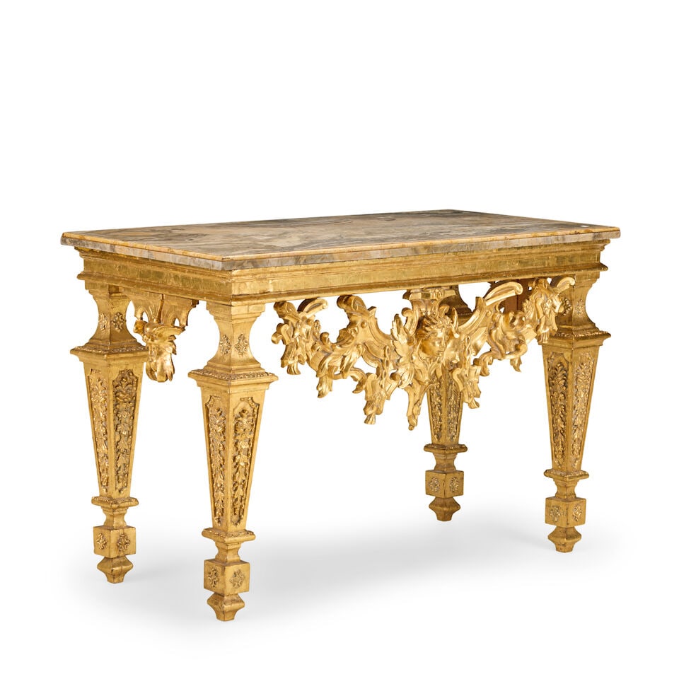 An Italian giltwood and gilt gesso pier table Largely 18th century, with a later (probably 19th ... - 8