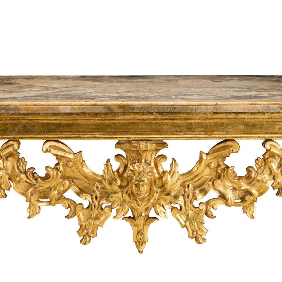 An Italian giltwood and gilt gesso pier table Largely 18th century, with a later (probably 19th ... - 9