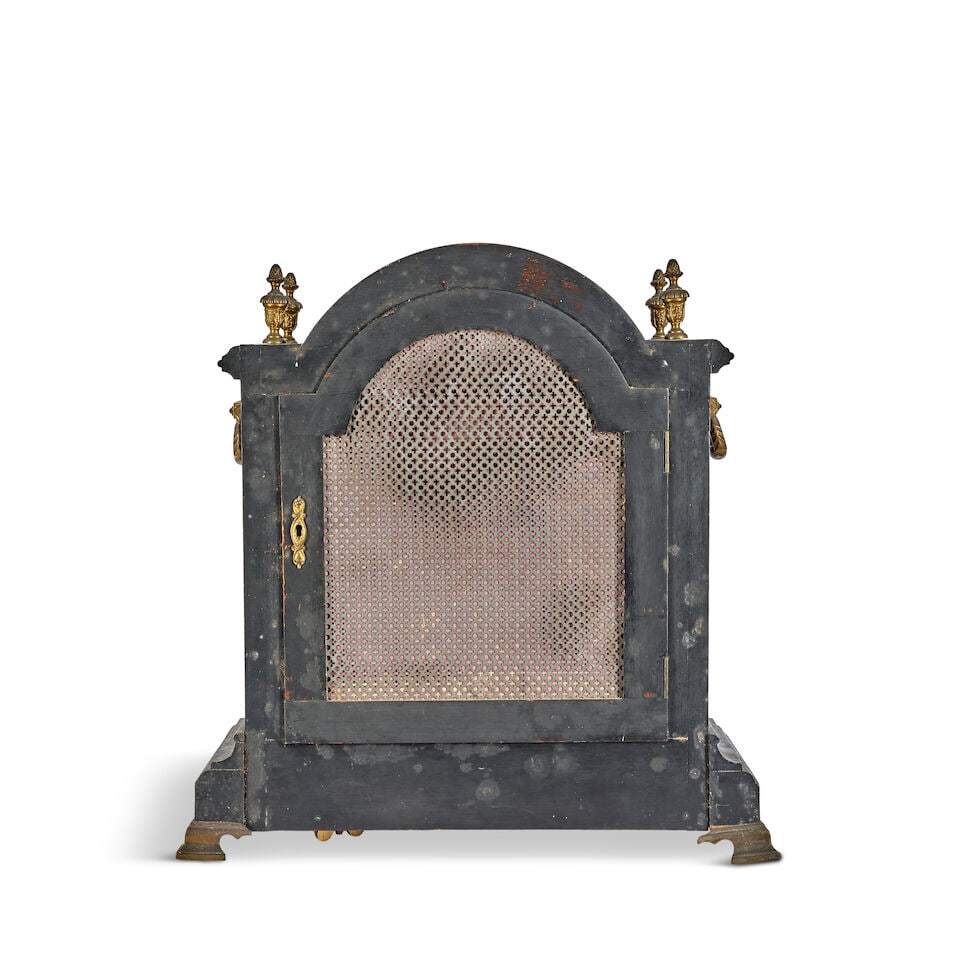 A large late 19th century ebonised chiming and striking table or bracket clock - 3