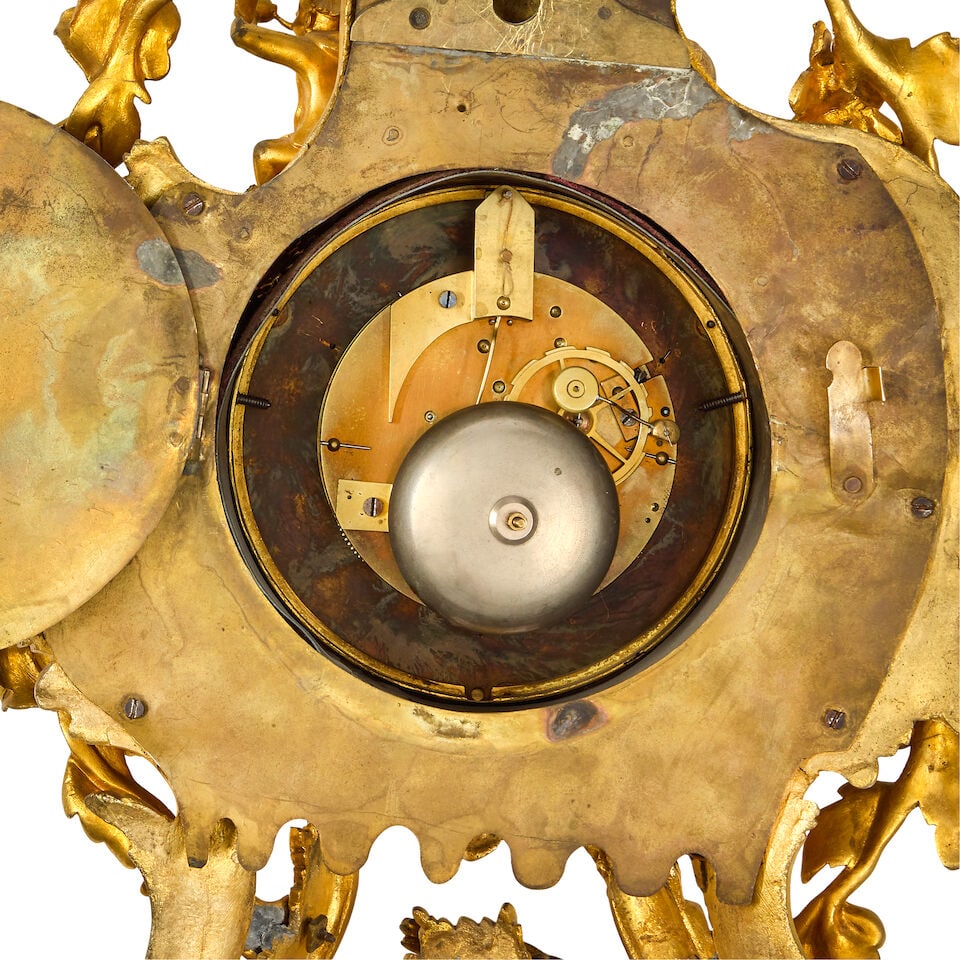 A large third quarter 19th century French gilt bronze bronze figural cartel clock In the Louis ... - 2