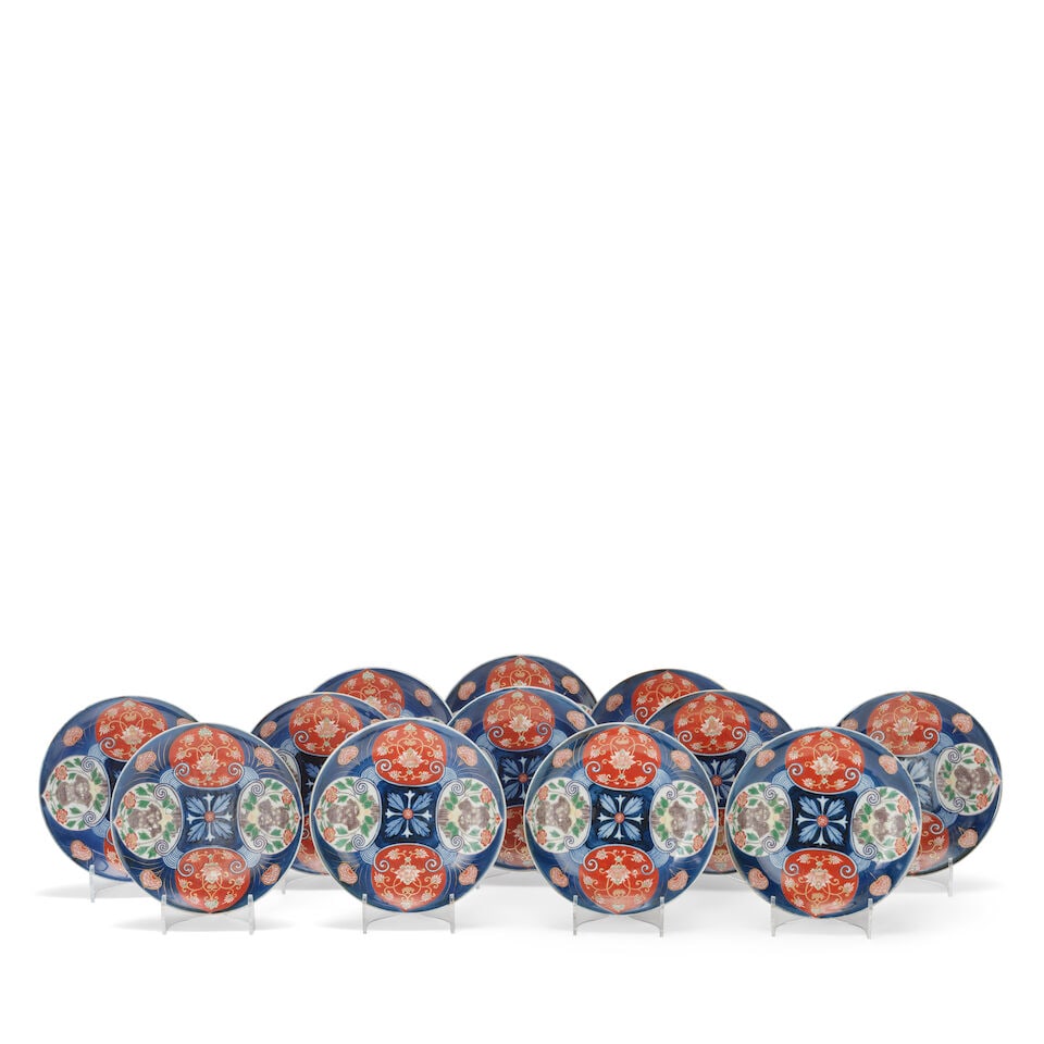 A set of Japanese bowls (12): A set of Japanese bowls With polychrome decoration, 21.5cm (8in) diameter (12). For further information on this lot please visit Bonhams.com For further information about this lot please visit the